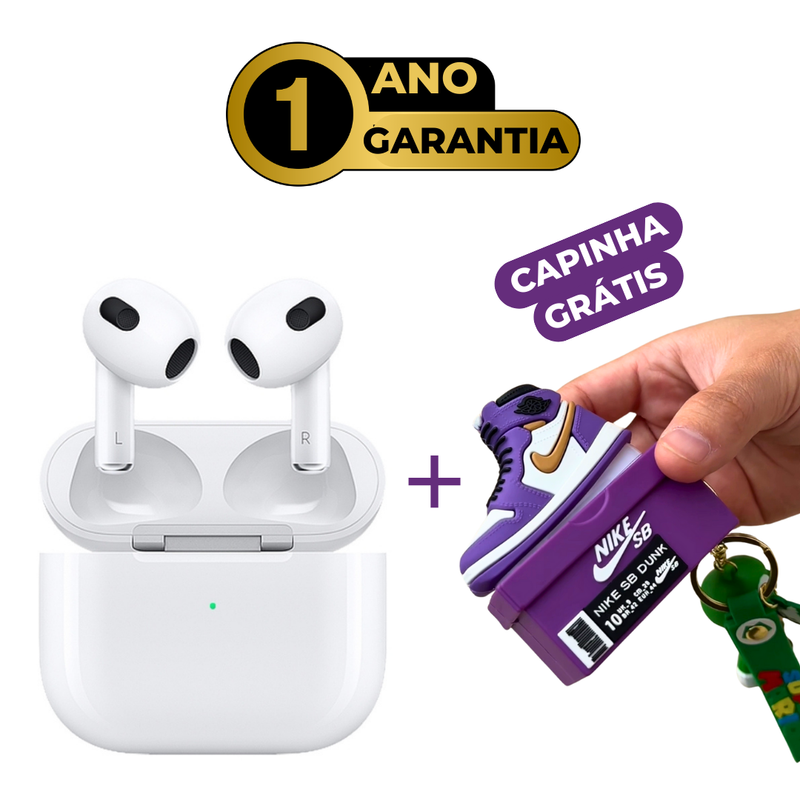 Airpods 3 + Capinha Exclusiva Grátis | 1 Ano de Garantia